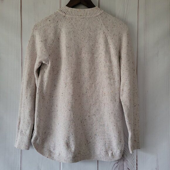 Loft Speckled Pullover Tunic Sweater, Women’s M, Long Sleeve, Cream w/ Multi EUC - Picture 5 of 11